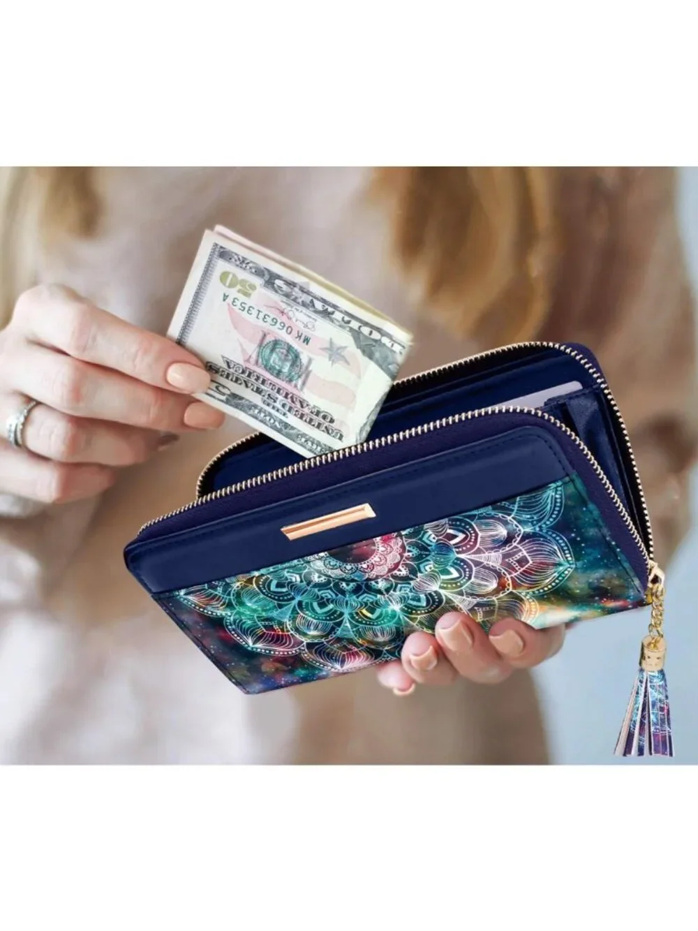 Stylish RFID Blocking Wallet for Women - Zipper Around Credit Card Holder